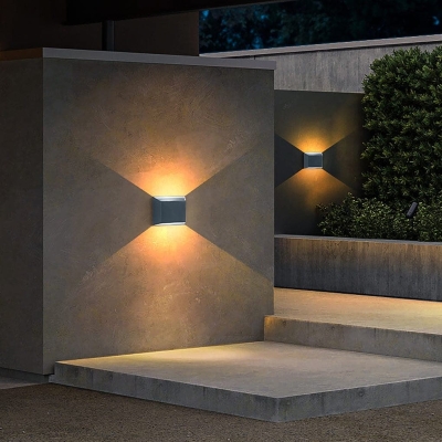 Modern Outdoor Up and Down Lighting Wall Lamp, Waterproof Aluminum Decorative Sconce for Chic and Unique Light Effects