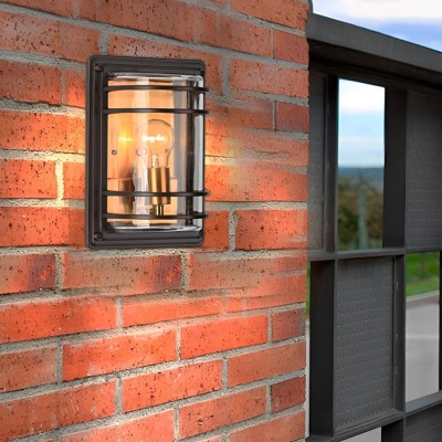 Durable Waterproof Outdoor Wall Light with Aluminum Alloy Frame and Glass Lampshade, Ideal for Courtyard, Garden, and Patio Lighting