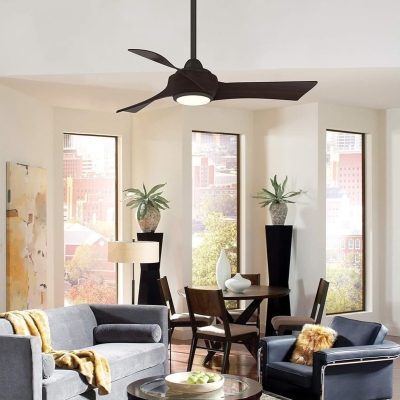 Dark Bronze Ceiling Fan, Mid Century Modern Contemporary Ceiling Fan, 3 Blade Ceiling Fan with Light