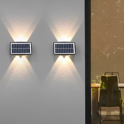 High-Efficiency Solar-Powered Rectangular Outdoor Wall Washer Light, Durable ABS Material, Fast Charging, Unique Up and Down Lighting Effect