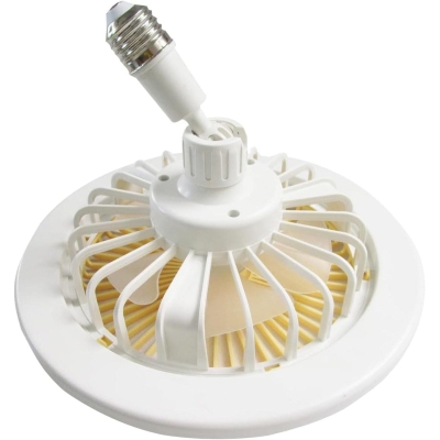 10 in. Enclosed Light Socket Fan with Universal Joint and Chamber for Aromatherapy Tablets, Mini Ceiling Fan Light with Remote
