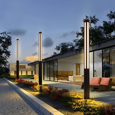 Durable Waterproof Aluminum Garden Lamp Post with Energy-Efficient LED Light and High Transmittance Shade for Villas, Gardens, and Lawns
