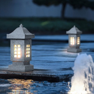 Versatile Resin Landscape Lighting with Stone Texture, Waterproof, Dustproof, and Perfect for Enhancing Outdoor Environments