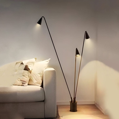 Brisa Triple Outdoor LED Floor Lamp, Hardwired, Ground-Installed, 360-Degree Adjustable Stems for Pathways &amp; Garden Features, Durable &amp; Stylish