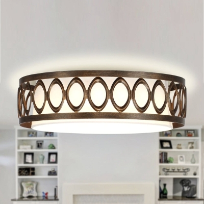16 in. Modern Drum-Shaped LED Flush Mount Ceiling Light