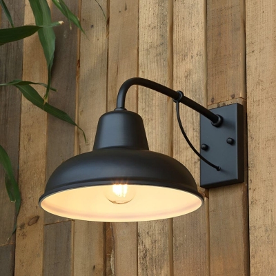 Vintage LED Outdoor Wall Sconce with High-Temperature Painted Iron Lampshade, Ideal for Villas, Gardens, and Community Gates, Relaxing Atmosphere