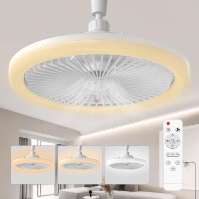 10 in. Socket Ceiling Fan with Light and Remote, Enclosed Ceiling Fan, Mini Ceiling Fan for Bathroom Bedroom Living Room Kitchen, Garage Ceiling Fan