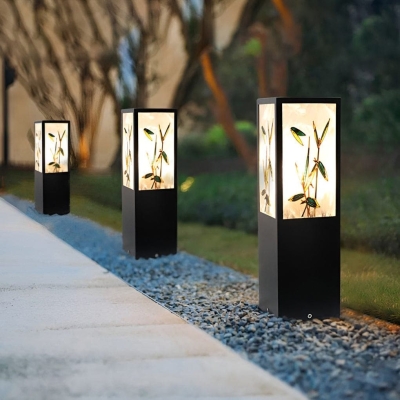 Solar-Powered Outdoor Pathway Light with Automatic Day/Night Sensor, 6-Hour Charge, 8-10 Hour Illumination, Sturdy Design, Retro Artistic Acrylic Lampshade