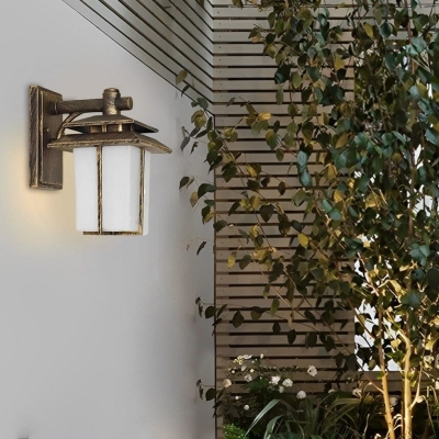 Retro Black Bronze Outdoor Wall Light with Frosted Glass Shade, Ideal for Porch, Patio, Garage, and More, Weather Resistant and Durable