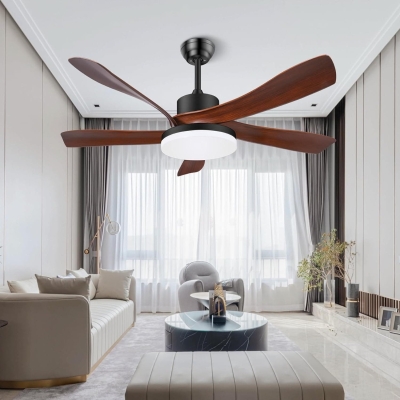 56 in. Farmhouse Brown Remote Control Ceiling Fan and Light, Dimmable Noiseless Reversible Ceiling Fan for Bedroom Living Room Patio Porch