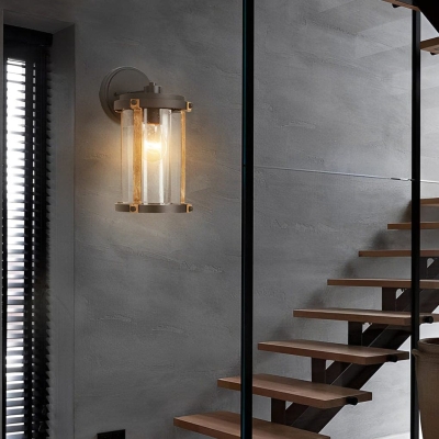Retro Aluminum Outdoor Wall Light with Waterproof Glass Bubble Lampshade, E27 Base, Ideal for Garden, Villa, Balcony, and Backyard