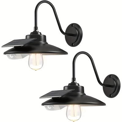 Outdoor Motion Sensor Wall Light, Waterproof Solar Barn Light, Farmhouse Exterior Gooseneck-Shaped Light for Yard Garage Patio Wall