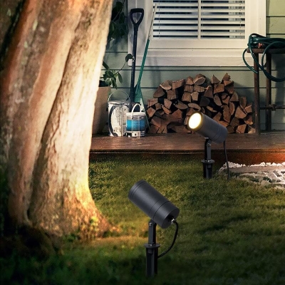 Stylish Black Aluminum LED Outdoor Spotlights for Gardens, Powerful 5-10 Sq Meter Coverage, Enhances Features &amp; Improves Security