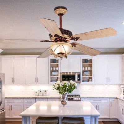 52 in. Antler Ceiling Fans Chandelier Fan Light with Remote, Modern Rustic Ceiling Fans with Light, Unique Bronze Ceiling Fan for Living Room Bedroom