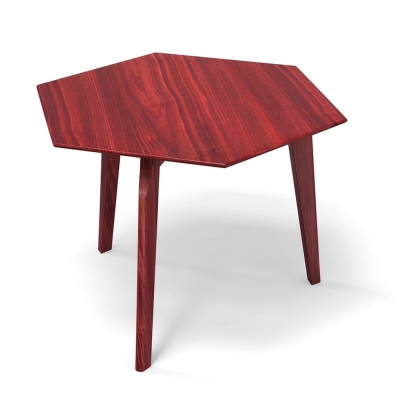 Red Cherry Wood Hexagonal Modular Coffee Table
