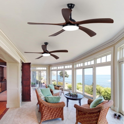 60 in. Ceiling Fan with Lights, Modern 5 Blade Ceiling Fan with Low Profile Light, Flush Mount Reversible Quiet Ceiling Fans