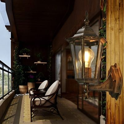 Durable Die-Cast Aluminum Outdoor Wall Light with Unique Glass Shade, Waterproof and Rustproof, Industrial Rustic Style for Vibrant Nordic Charm