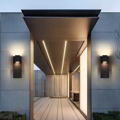 Durable Aluminum Up and Down LED Outdoor Wall Lamp with Glass Lampshade, Waterproof, Anti-Rust, Ideal for Courtyard, Villa, Park, and Garden