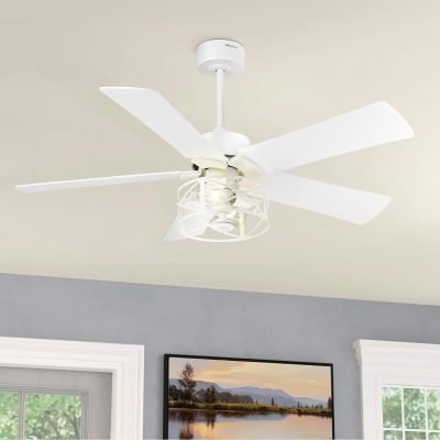 48 in. Indoor Outdoor Ceiling Fans, White Outdoor Ceiling Fans with Light and Remote