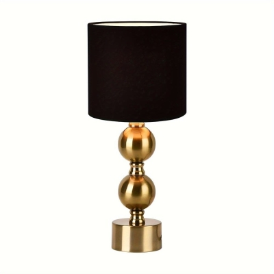 Luxury  Gold Table Lamp Nightstand with Brass Globe Ball Base, Mid Century Modern Desk Lamp with Black Shade for Bedroom Living Room