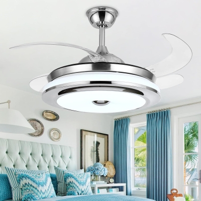 36 in. Retractable Ceiling Fan with Lights and Remote, Modern Ceiling Fan with LED Light, Dimmable Fandelier for Bedroom Living Room Dining Room