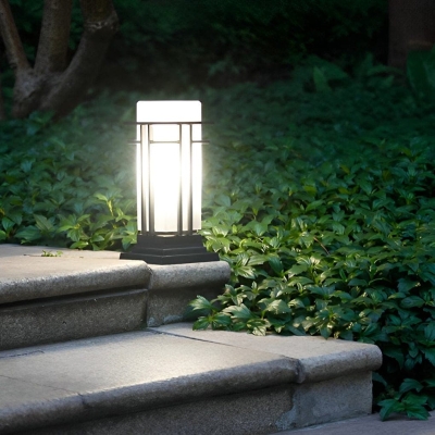Durable Die-Cast Aluminum Outdoor Pillar Lights with Frosted Glass Lampshade, Weather-Resistant, Easy Installation for Fence, Gate Post, Garden