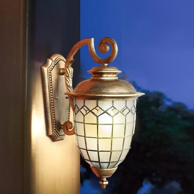 Durable Outdoor Wall Sconces with Unique Line Design, Textured Glass, and Rustproof Aluminum for Garden, Porch, Balcony, Available in Black &amp; Bronze