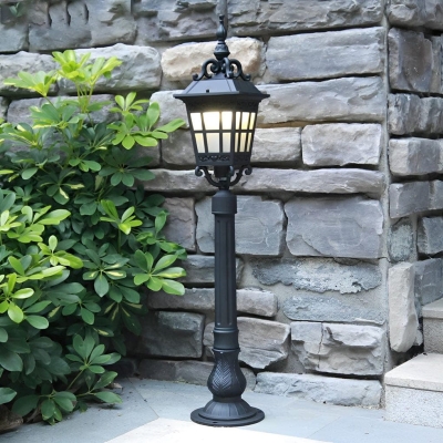Rustproof Waterproof Aluminum Garden Light with Frosted Tempered Glass Lampshade, Retro Industrial Style for Patio, Lawn, and Outdoor Decoration
