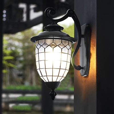 Durable Outdoor Wall Sconces with Unique Line Design, Textured Glass, and Rustproof Aluminum for Garden, Porch, Balcony, Available in Black &amp; Bronze