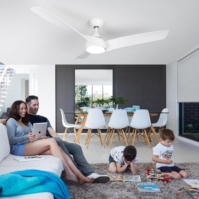 56 in. Outdoor Ceiling Fans with Light and Remote, Reversible Dimmable White Ceiling Fan with Light for Bedroom Living Room Patio