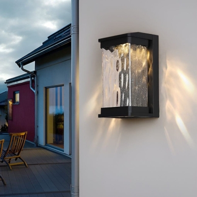 Durable Die-Cast Aluminum Outdoor Wall Light with IP65 Waterproof Driver and Stone Textured Glass Lampshade for Bright, Eye-Catching Illumination