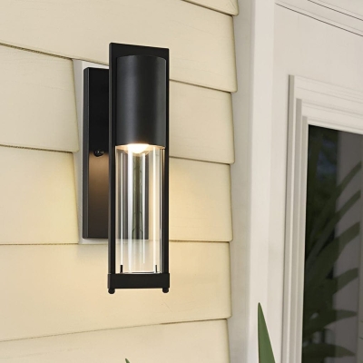 Durable Waterproof Outdoor Wall Lamp with High-Transmittance Glass Shade, Rustproof Iron Material, and Standard E27 Bulb Base for All-Weather Use
