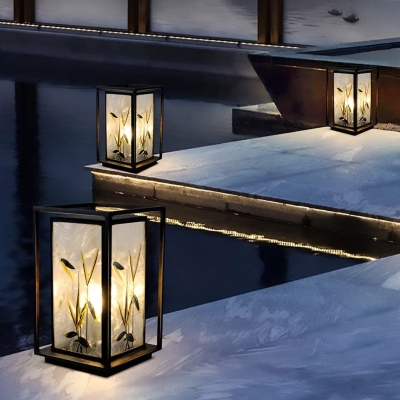 Hand-Painted Waterproof Outdoor Lawn Lamp with E27 Light Source, Classic and Artistic Garden Light for Courtyard, Villa, Park, and Tourist Areas