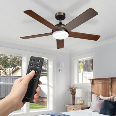 52 in. LED Quiet Ceiling Fans, Remote Control Ceiling Fan and Light, Reversible Indoor Ceiling Fans with Lights, Bedroom Ceiling Fans
