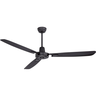 58 in. Black Modern Heavy Duty Industrial Ceiling Fan with Wall Control, 3 Blades Flat Ceiling Fan