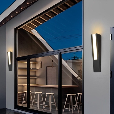 Modern Stainless Steel Waterproof Outdoor Wall Light with High Brightness LED, Matte Black Finish, Acrylic Lampshade for Durable and Stylish Exterior Decor