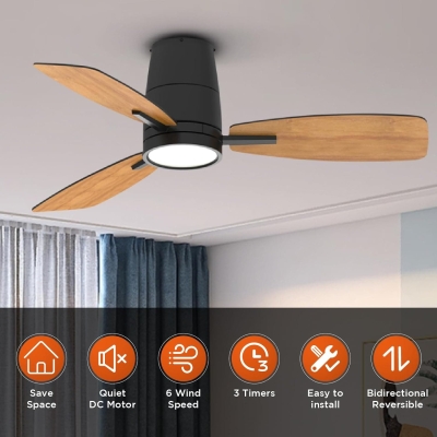 42 in. Reversible Ceiling Fan with Lights and Remote Control, Quietest Fan For Sleeping with Bright Light