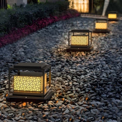 Waterproof Stainless Steel Solar Deck Post Light, Retro Outdoor Lighting for Patio, Garden, Park, Fence, and Lawn, Warm Decorative Glow