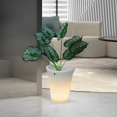 Versatile Luminous Flowerpot Light, Hardwired &amp; Solar-Powered Options, Waterproof, Durable, with Drainage Holes for Real or Artificial Plants