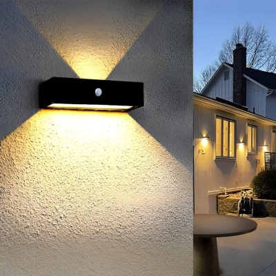 Up and Down Motion Sensor Solar Wall Light, Energy Saving, Fast Charging, Weatherproof Outdoor Porch Light with Three Modes