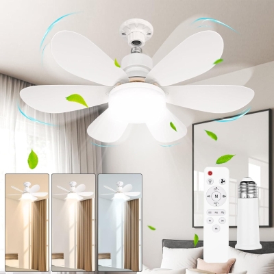 Socket Fan Light with Remote,, Ceiling Fan with Low Profile Light for Kitchen Bedroom Dining Room Living Room