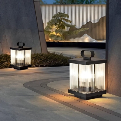 Durable Stainless Steel Outdoor Lantern with Unique Glass Lampshade, Waterproof, Rustproof, Ideal for Garden, Patio, Porch, and Driveway Lighting
