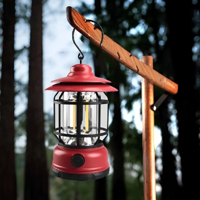 Adjustable Brightness LED Rechargeable Outdoor Lantern with Type-C Power Supply, Waterproof Design, and Portable Handle for Camping and Emergencies