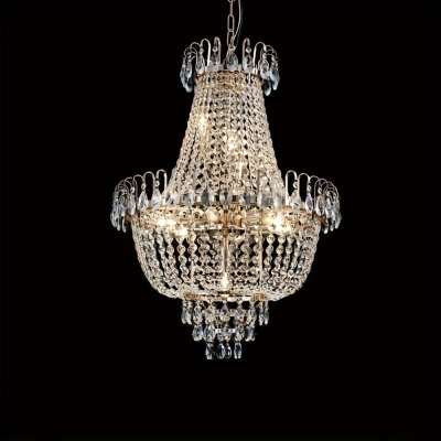 Modern Crystal Chandelier, 4-Light Empire Hanging Ceiling Light Fixture