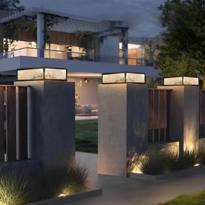 Durable Aluminum Outdoor Post Light with Unique Bright Lampshade, Waterproof, Rustproof, and Solar-Powered for Automatic Night Illumination