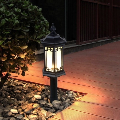 Adjustable Rhombus Shape Outdoor Light with Frosted Glass, Aluminum Alloy Waterproof Garden Lamp Post for Driveway, Patio, and Sidewalk