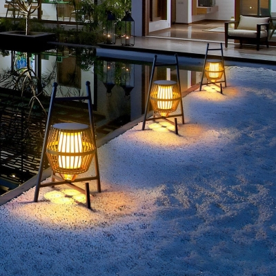 Solar-Powered Outdoor Lantern with Intelligent Light Control, Waterproof and Dustproof, Portable Stand Design for Garden, Lawn, or Balcony