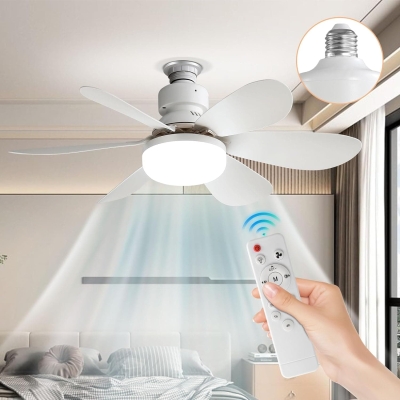 20.5 in. Small Screw In Ceiling Fan with Light, Socket Fan Light with Remote, Bathroom Bedroom Kitchen Ceiling Fans for Low Ceiling