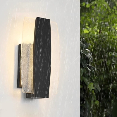 Modern Aluminum Outdoor Wall Mount Lights with Handcrafted Bubble Glass Shades, Rustproof, Waterproof, Ideal for Corridors, Aisles, and Doorways