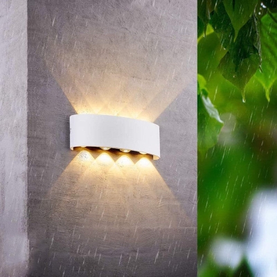 Waterproof Outdoor White Wall Sconce Up &amp; Down Light for Passage Yard Staircase Garage, Indoor Modern LED Wall Light for Living Room